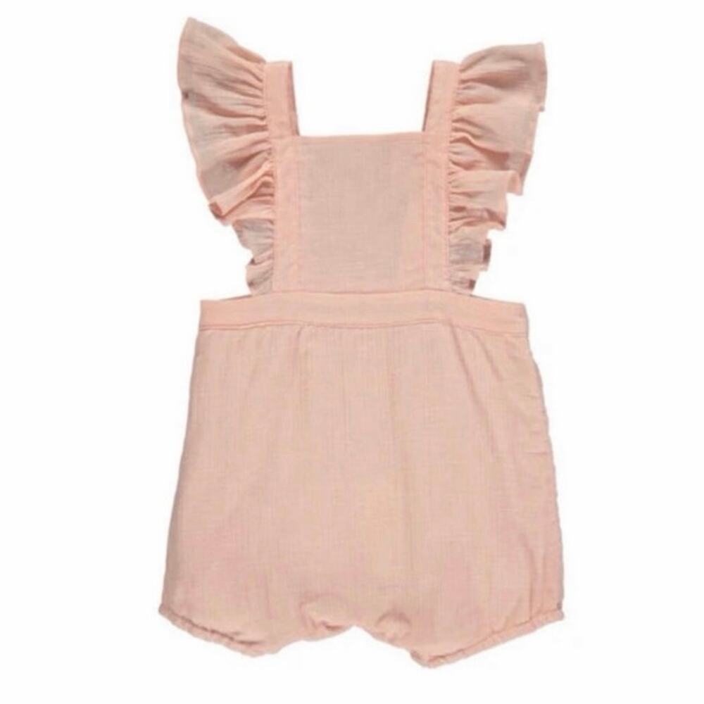Charming Vignette Emma Pink Gingham Ruffles Baby Romper 3-6M